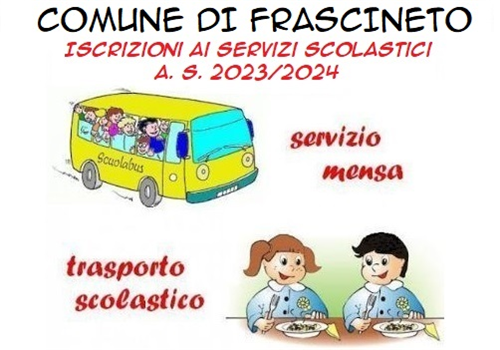 Informativa su procedura iscrizione online servizi scolastici: mensa e trasporto scolastico. A.S. 2023/2024.